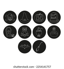 collection of halloween icon vector
