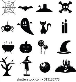 Collection of halloween icons