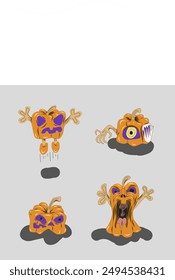 collection of Halloween pumpkin illustrations