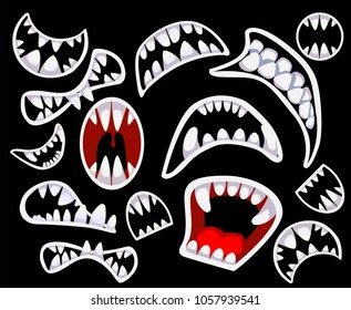 Collection with halloween scary emotions