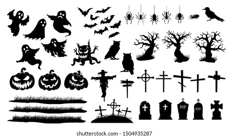 ハロウィン シルエット おばけ のイラスト素材 画像 ベクター画像 Shutterstock