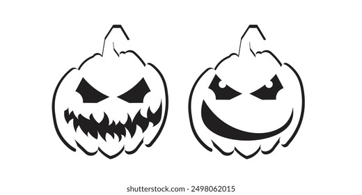 Colección de siluetas de halloween. Conjunto de Vector de icono de Halloween. Vector