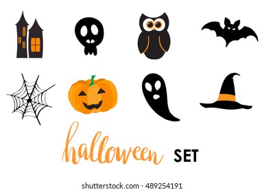 Collection of halloween stickers for your design. 