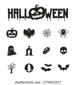 Collection of halloween symbol icons