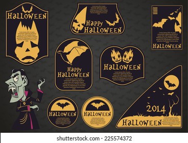 Collection of Halloween themed labels