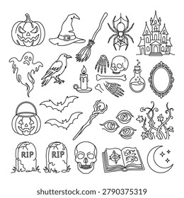 Collection halloween vector icons
