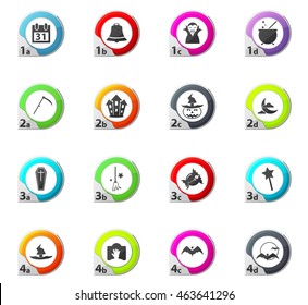 Collection of halloween web icons for user interface design