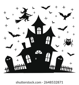 Coleção de abóboras vetoriais com tema de Halloween, morcegos e design de elemento assustador.
