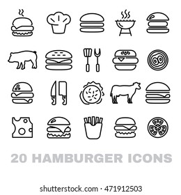 collection of hamburger line icons