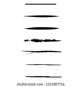 Collection of hand draw lines, underline hand draw set, vector brush line