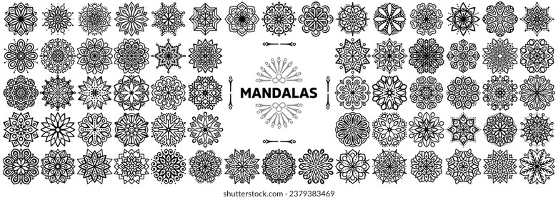 Collection of hand draw mandalas