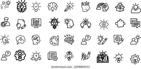 Collection of hand drawn abstract doodle icons and symbols