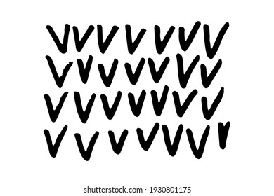 Colección de formas abstractas dibujadas a mano. Grillos escritos a mano con lápiz o pluma. Ilustración vectorial simple