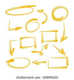 collection of hand drawn arrows, lines diagram