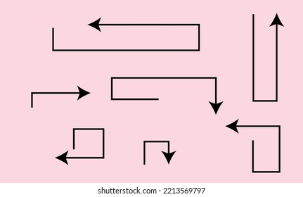 Collection hand drawn arrows. Set simple arrows isolated on white background. Arrow mark icons. Arrow paint - stock vector.