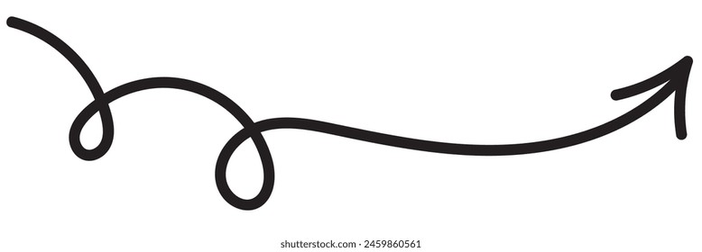  Collection hand drawn arrows. Set simple arrows isolated on white background. Arrow mark icons. Arrow paint - stock vector.