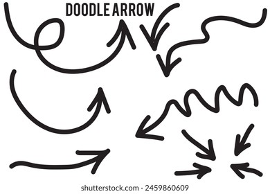  Colección dibujada a mano flechas. Establecer flechas simples aisladas sobre fondo blanco. Iconos de flecha. Arrow paint - Vector estándar.