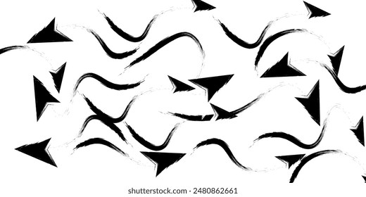 Collection hand drawn arrows. Set simple arrows isolated on white background. Arrow mark icons. Arrow paint - stock vector.arts