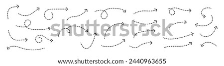 Collection hand drawn arrows. Set simple curved arrows isolated on white background. Collection of pointers. Vector illustration.