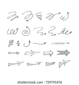 Collection of hand drawn arrows . Vector design elements for your business.