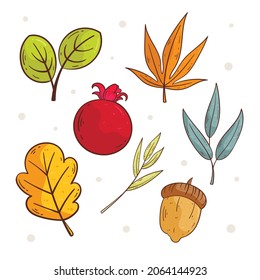 Collection Of Hand Drawn Autumn Leaves