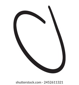 Collection of hand drawn black highlight circle. Highlighter marks, strokes. Design elements isolated on white background.