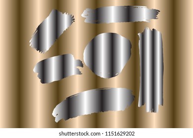 Collection of hand drawn black, white stripe grunge brushes. Vector Grunge Brushes. Dirty Artistic Design Elements. Creative Design Elements. Brown background. Distress Frame, Logo, Banner, Wallpaper.