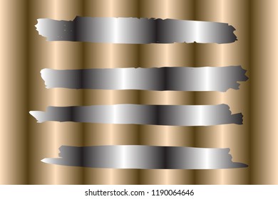 Collection of hand drawn black, white stripe grunge brushes. Vector Grunge Brushes. Dirty Artistic Design Elements. Creative Design Elements. Brown background. Distress Frame, Logo, Banner, Wallpaper.