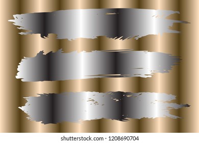 Collection of hand drawn black, white stripe grunge brushes. Vector Grunge Brushes. Dirty Artistic Design Elements. Creative Design Elements. Brown background. Distress Frame, Logo, Banner, Wallpaper.