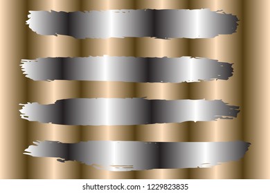 Collection of hand drawn black, white stripe grunge brushes. Vector Grunge Brushes. Dirty Artistic Design Elements. Creative Design Elements. Brown background. Distress Frame, Logo, Banner, Wallpaper.