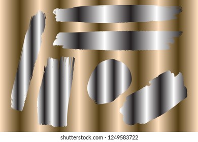Collection of hand drawn black, white stripe grunge brushes. Vector Grunge Brushes. Dirty Artistic Design Elements. Creative Design Elements. Brown background. Distress Frame, Logo, Banner, Wallpaper.