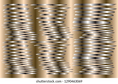 Collection of hand drawn black, white stripe grunge brushes. Vector Grunge Brushes. Dirty Artistic Design Elements. Creative Design Elements. Brown background. Distress Frame, Logo, Banner, Wallpaper.