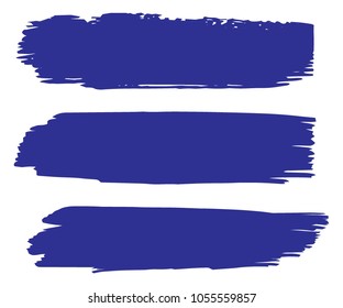 Collection of hand drawn blue grunge brushes. Vector Grunge Brushes. Dirty Artistic Design Elements. Creative Design Elements. White background. Distress Frame, Logo, Banner, Wallpaper.
