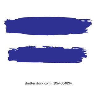 Collection of hand drawn blue grunge brushes. Vector Grunge Brushes. Dirty Artistic Design Elements. Creative Design Elements. White background. Distress Frame, Logo, Banner, Wallpaper.