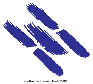 Collection of hand drawn blue grunge brushes. Vector Grunge Brushes. Dirty Artistic Design Elements. Creative Design Elements. White background. Distress Frame, Logo, Banner, Wallpaper.