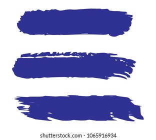 Collection of hand drawn blue grunge brushes. Vector Grunge Brushes. Dirty Artistic Design Elements. Creative Design Elements. White background. Distress Frame, Logo, Banner, Wallpaper.