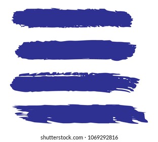 Collection of hand drawn blue grunge brushes. Vector Grunge Brushes. Dirty Artistic Design Elements. Creative Design Elements. White background. Distress Frame, Logo, Banner, Wallpaper.