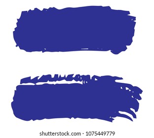 Collection of hand drawn blue grunge brushes. Vector Grunge Brushes. Dirty Artistic Design Elements. Creative Design Elements. White background. Distress Frame, Logo, Banner, Wallpaper.