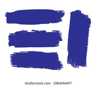Collection of hand drawn blue grunge brushes. Vector Grunge Brushes. Dirty Artistic Design Elements. Creative Design Elements. White background. Distress Frame, Logo, Banner, Wallpaper.
