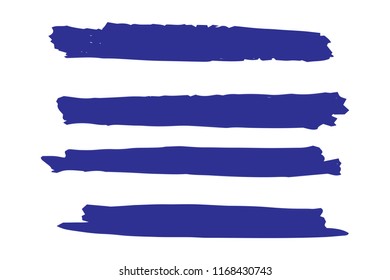 Collection of hand drawn blue grunge brushes. Vector Grunge Brushes. Dirty Artistic Design Elements. Creative Design Elements. White background. Distress Frame, Logo, Banner, Wallpaper.