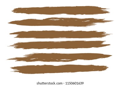 Collection of hand drawn brown grunge brushes. Vector Grunge Brushes. Dirty Artistic Design Elements. Creative Design Elements. White background. Distress Frame, Logo, Banner, Wallpaper.