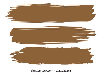 Collection of hand drawn brown grunge brushes. Vector Grunge Brushes. Dirty Artistic Design Elements. Creative Design Elements. White background. Distress Frame, Logo, Banner, Wallpaper.