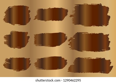 Collection of hand drawn brown stripes grunge brushes. Vector Grunge Brushes. Dirty Artistic Design Elements. Creative Design Elements. Brown background. Distress Frame, Logo, Banner, Wallpaper.