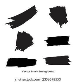 Collection of Hand Drawn Brush Background Vector Illustration Isolated on White Background