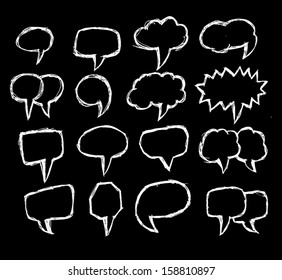 collection of hand drawn bubble speech 