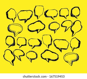 collection of hand drawn bubble speech 