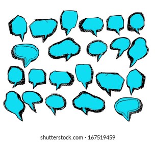 collection of hand drawn bubble speech 