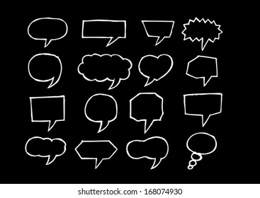 collection of hand drawn bubble speech 