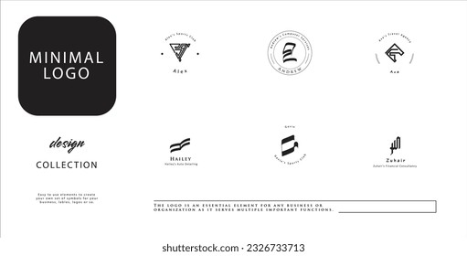 Colección de logotipos mínimos de caligrafía a mano con nombres de negocios e ideas de logotipo