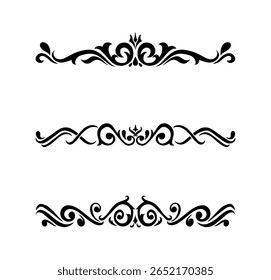 collection Hand drawn calligraphy ornament borders corners classic vintage vector